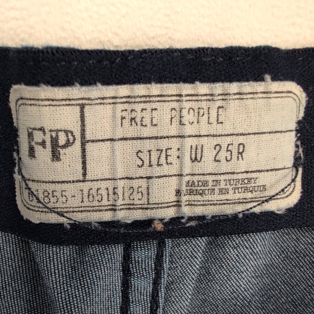 Free People Flare Wide-Leg Jeans Women's Size 25 Dark Wash - Picture 4 of 12